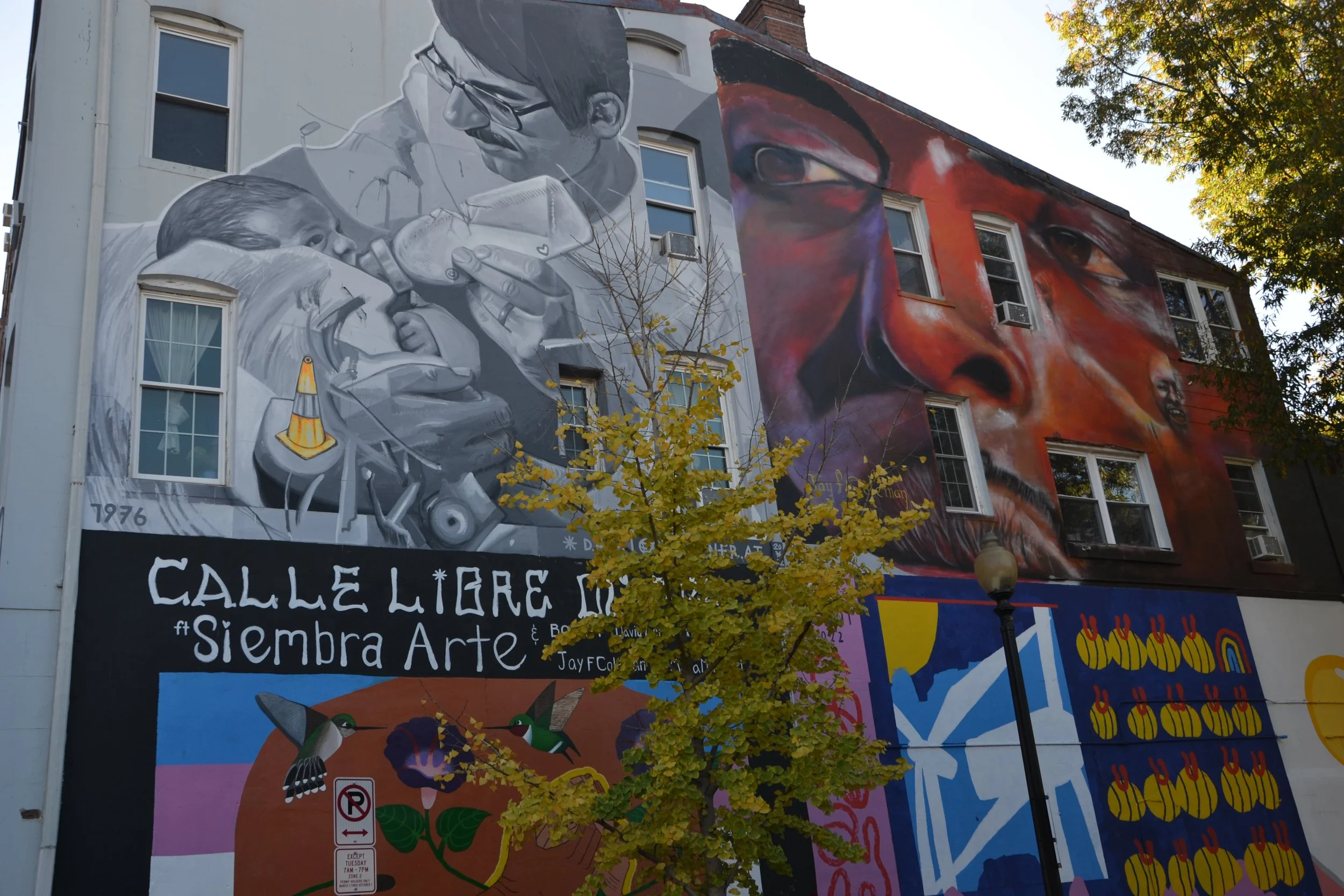 Calle Libre street art festival having its edition in Washington DC bringing together Austrian and American mural artists