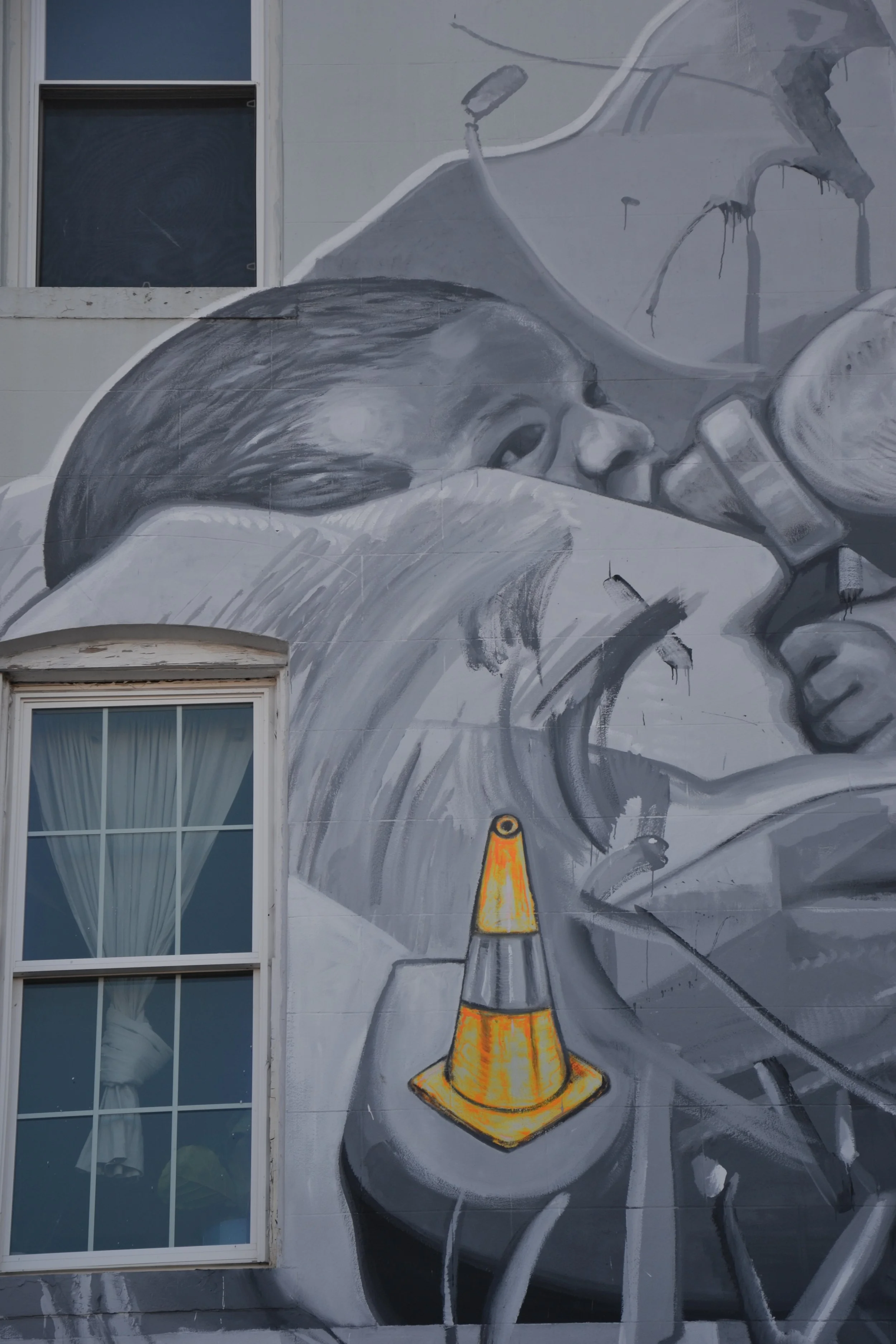 David Leitner at the Calle Libre street art festival having its edition in Washington DC bringing together Austrian and American mural artists