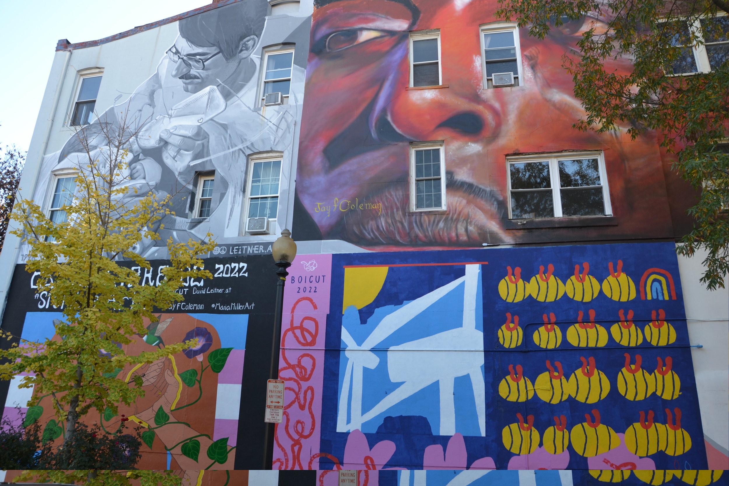 Calle Libre street art festival having its edition in Washington DC bringing together Austrian and American mural artists at the Austrian Embassy