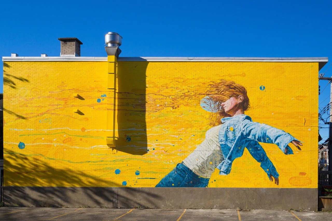 A mural by Rafael Sottolichio in Montreal, Canada, for MU MTL