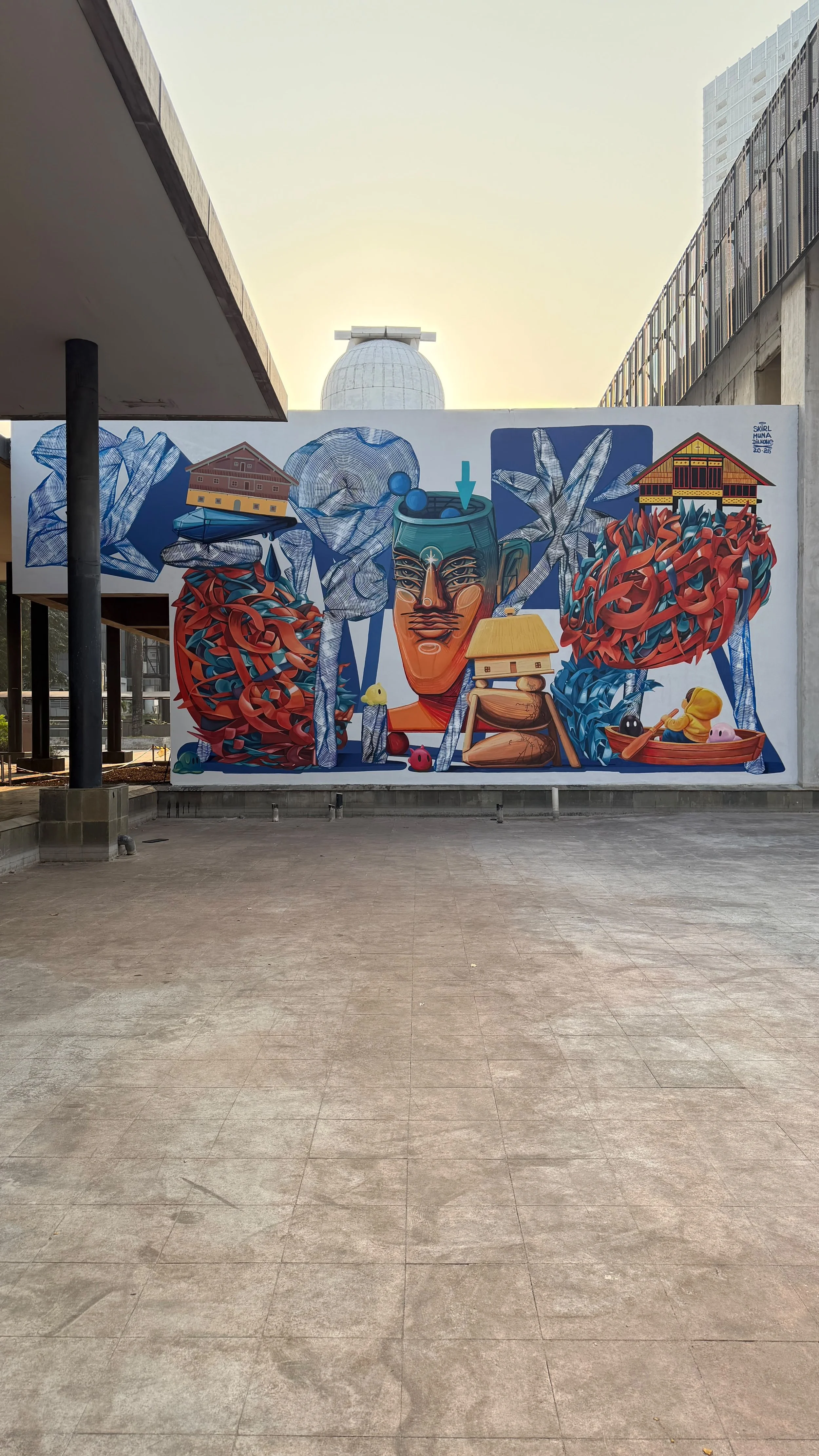 International Mural called Interconnected Existence in Jakarta, Indonesia. Calle Libre participated representing Manuel Skirl