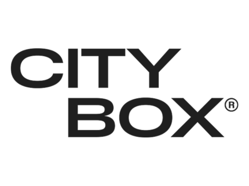 Logo of City Box with bold black text on a white background.