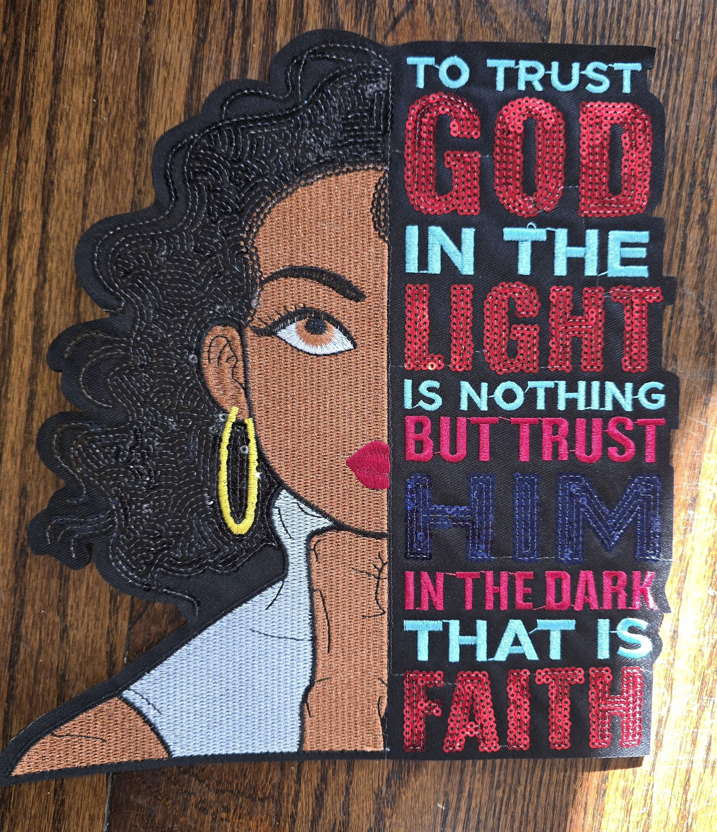 Trust God in the Dark Inspirational Statement Patch (Lg)