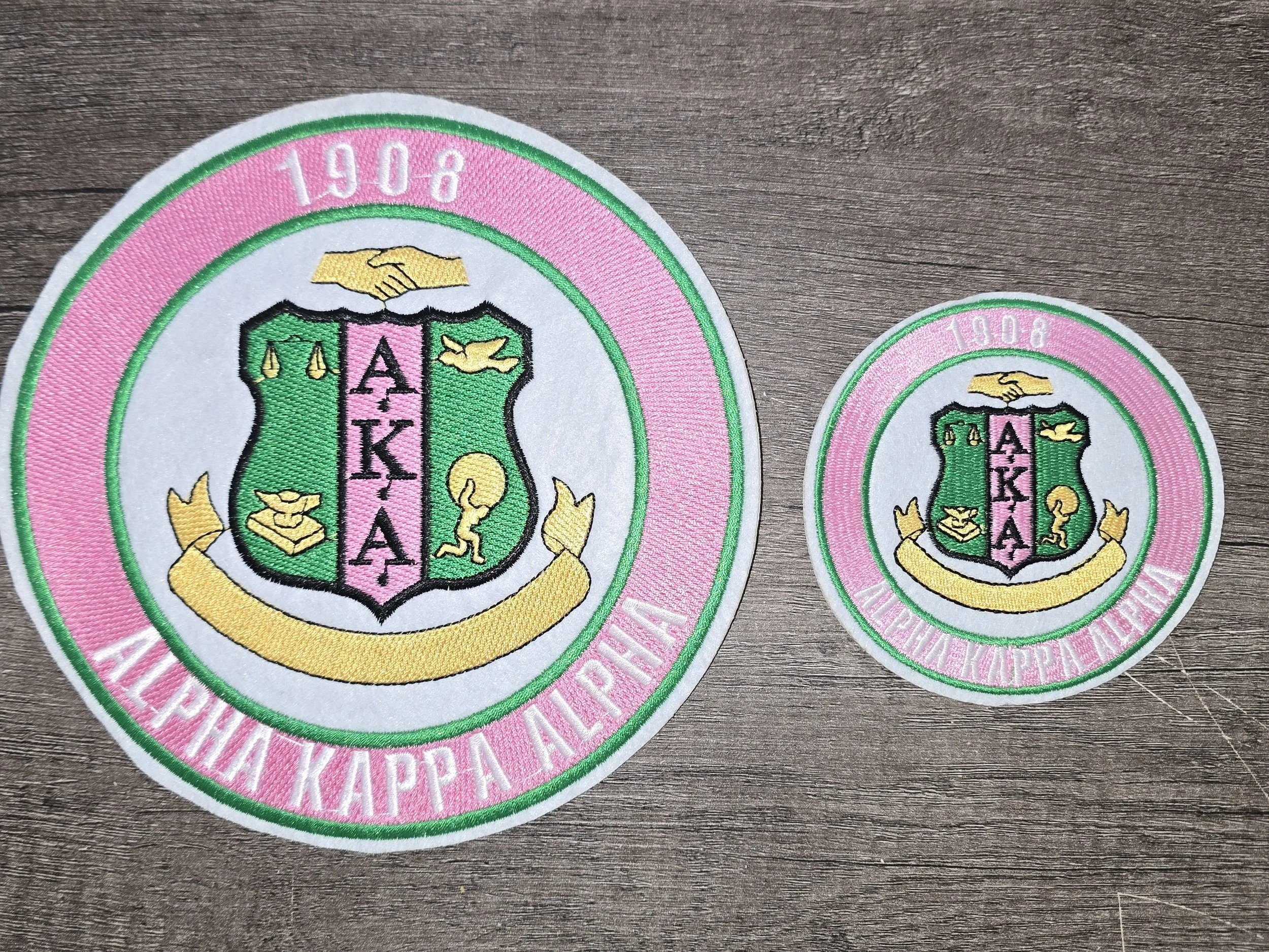 Custom Pink & Green Embroidered Shield Patch Set (2-Piece)