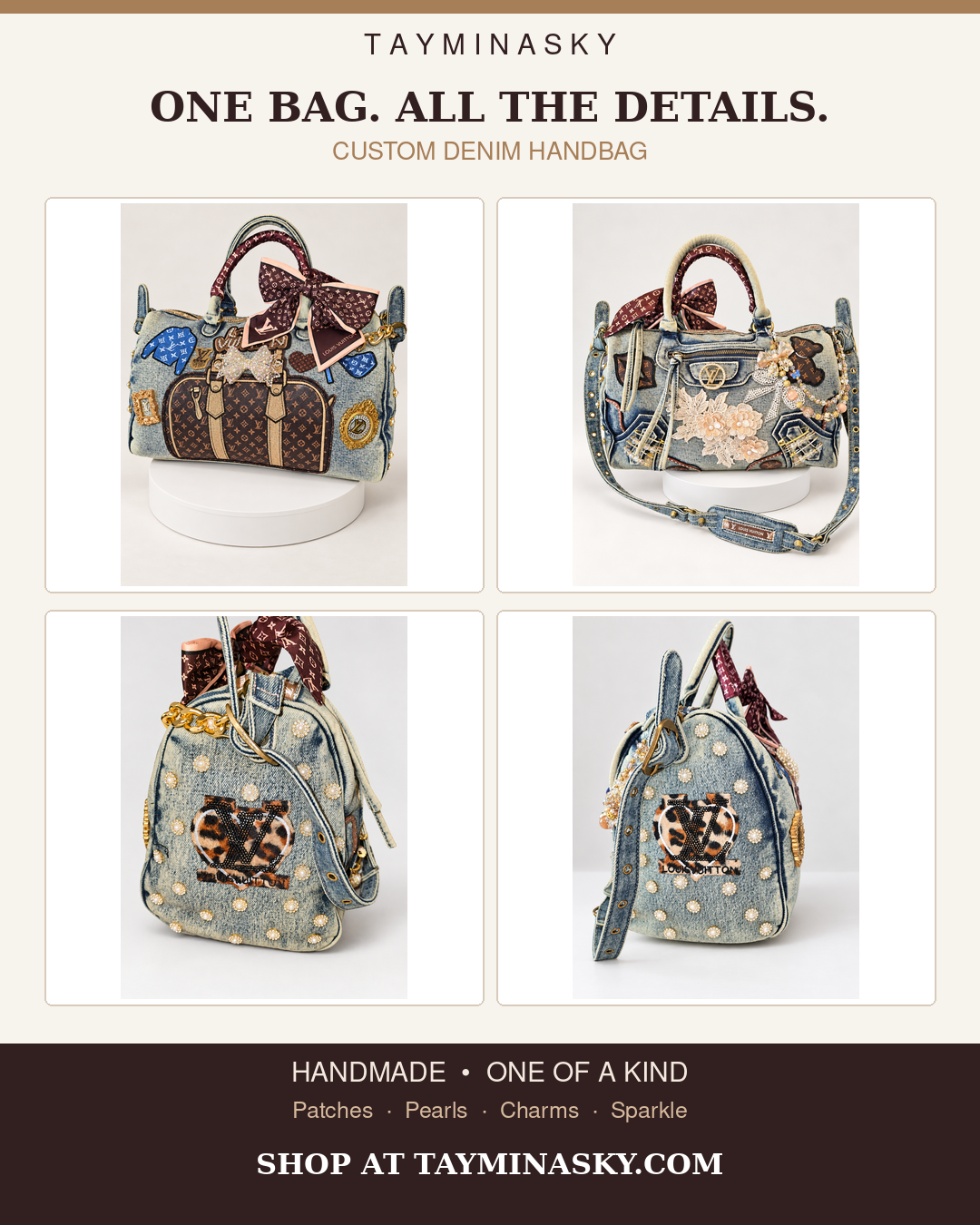 Large Handmade Denim Statement Handbag