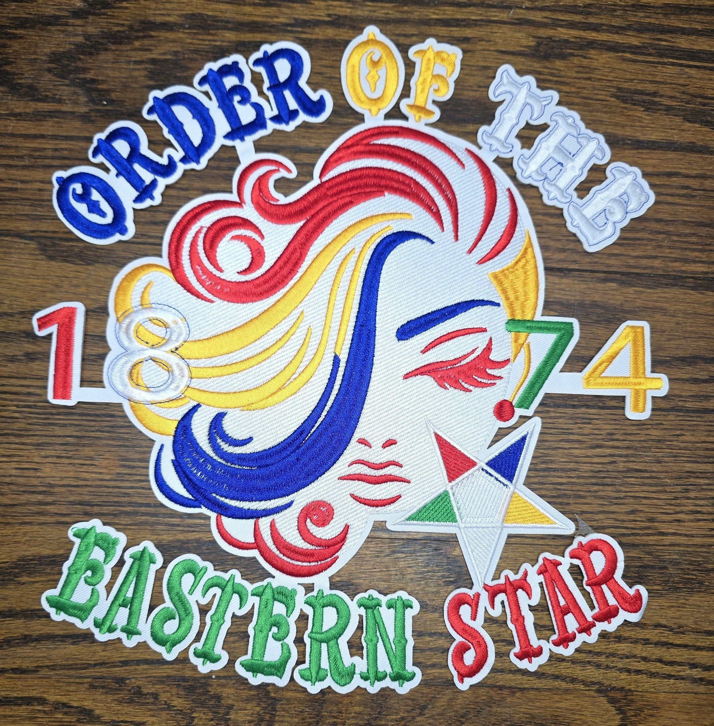 Order of the Eastern Star 1874 Embroidered Chenille Patch – Large Back Patch