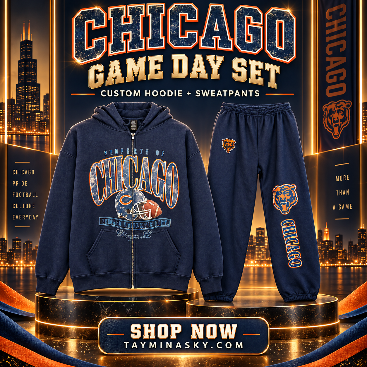 Chicago Game Day Hoodie & Sweatpants Set