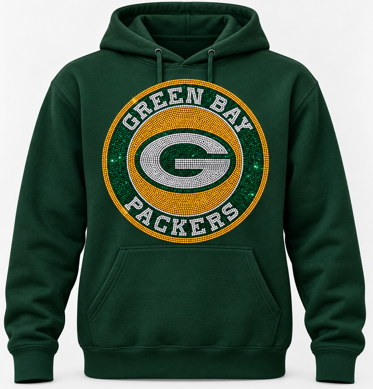 Dark Green Packers Rhinestone Hoodie.png