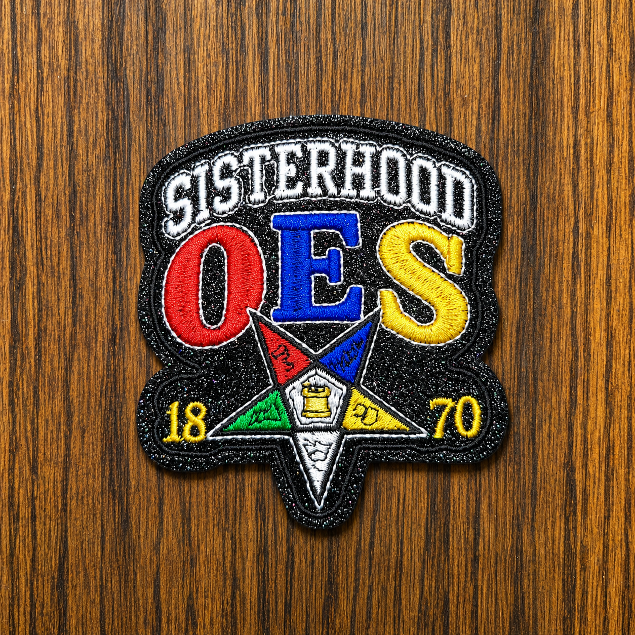 OES Sisterhood Embroidered Glitter Patch – 1870 (sm)