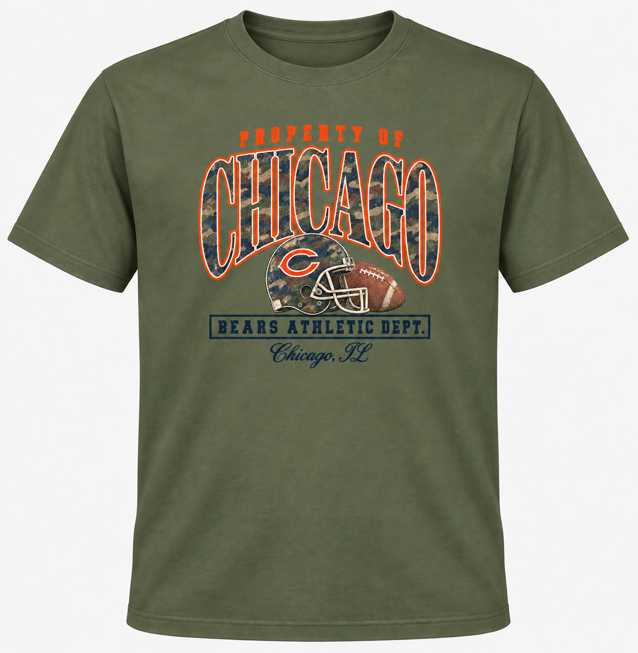 Camouflage-green Chicago Bears shirt mockup.png