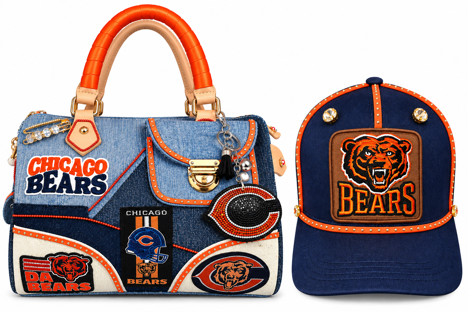 Chicago Bears Denim Bag and Cap.png