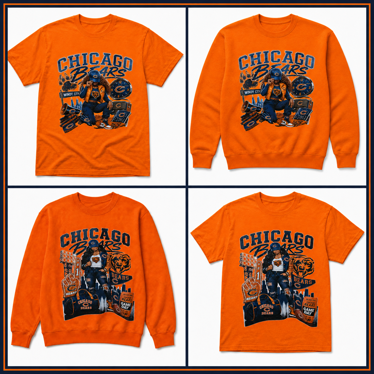 Chicago Bears Women’s Graphic T-Shirt & Crewneck Sweatshirt