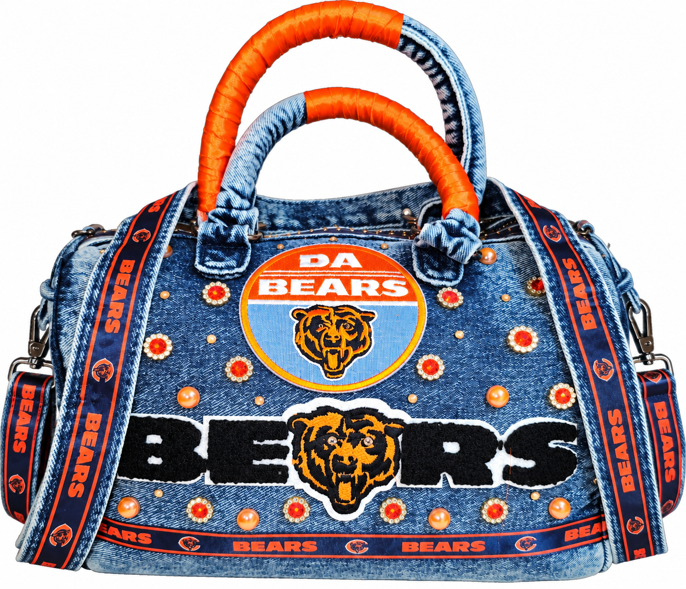Chicago Bears Custom Denim Mini Handbag