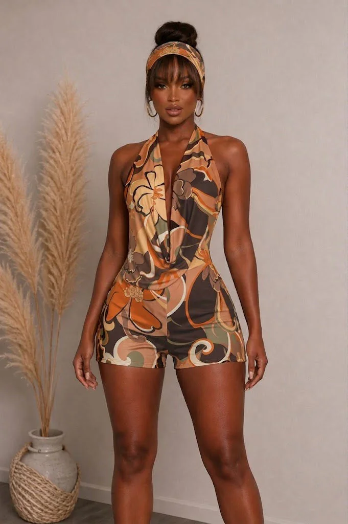 Golden Hour Halter Romper – Presale