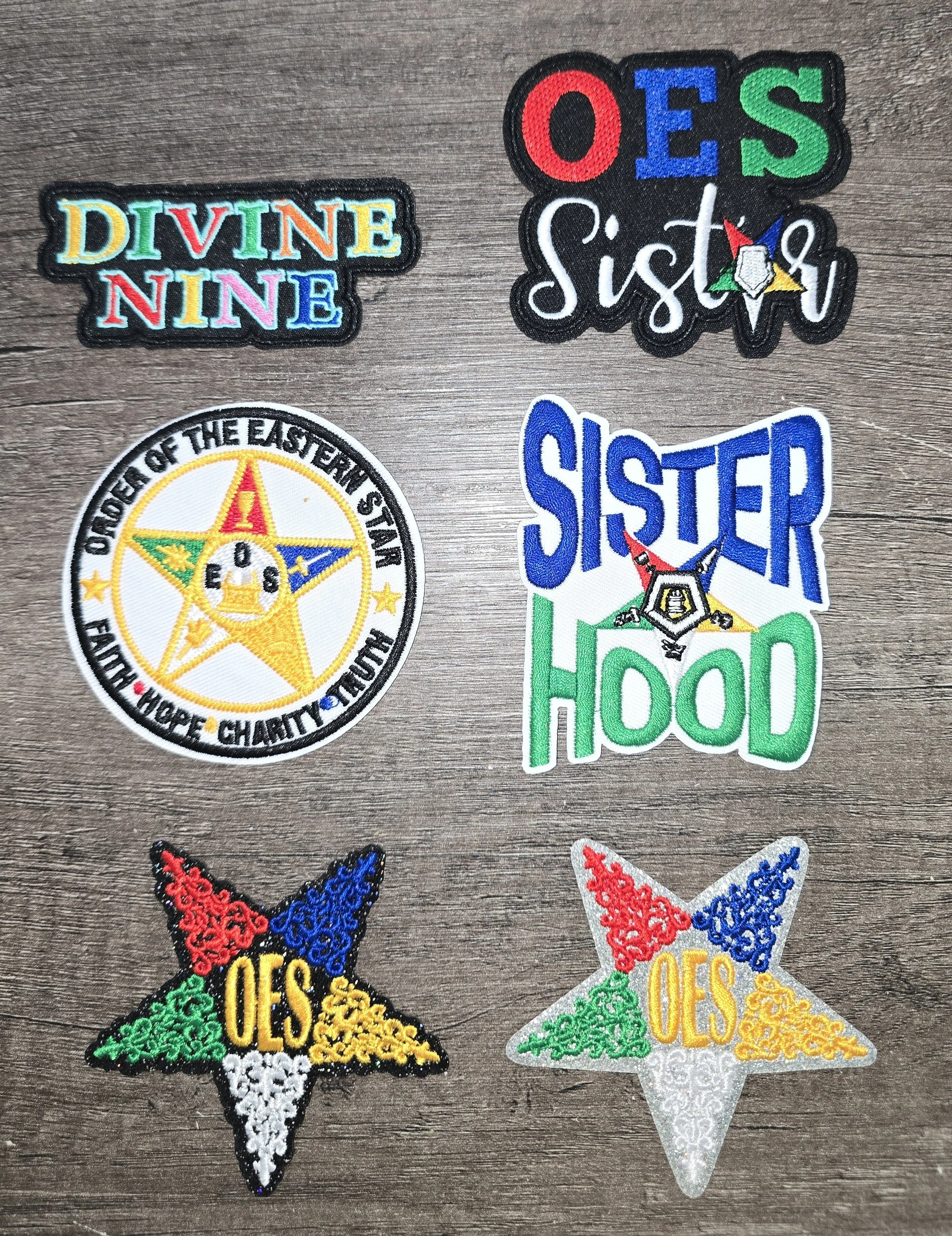 Order of the Eastern Star (OES) Embroidered Patch Bundle – 6 Piece Collection (small)