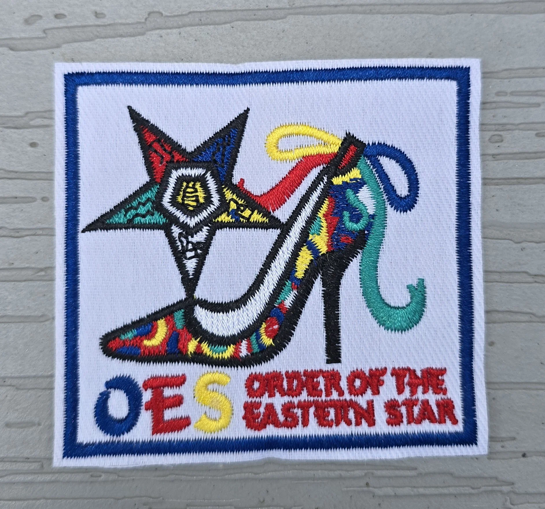 Order of the Eastern Star Fashion Heel Embroidered Patch
