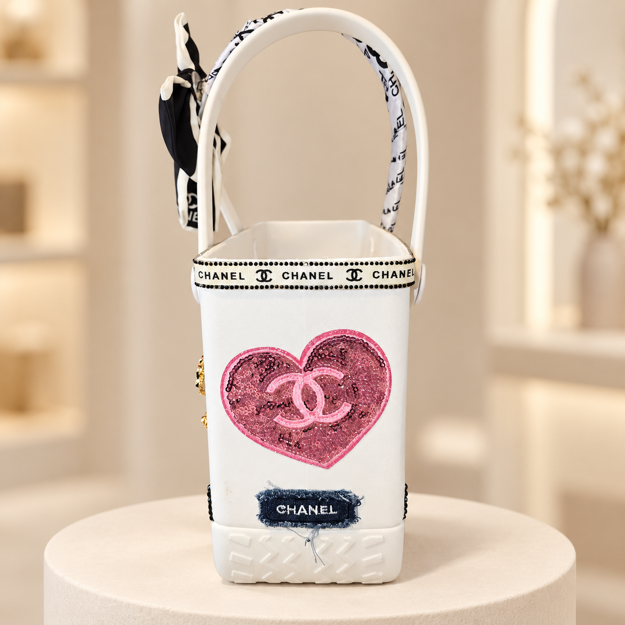 Handmade White Tote on Ivory Pedestal(2).png