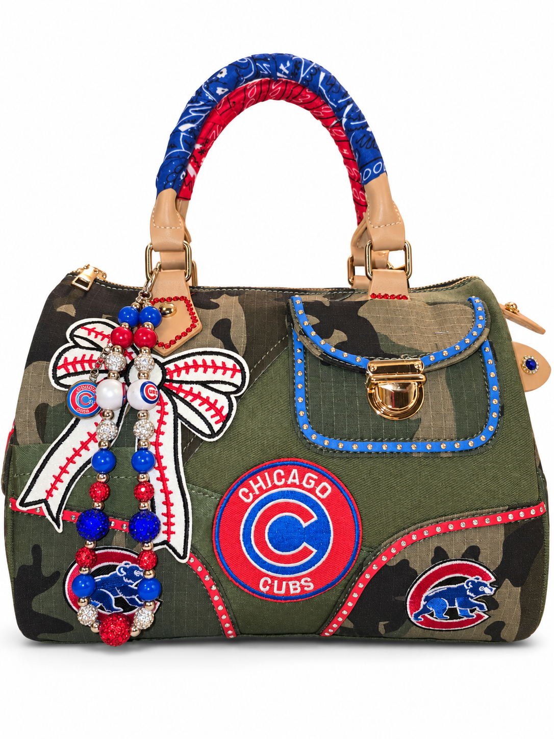 Chicago Cubs camouflage handbag on white backdrop.png