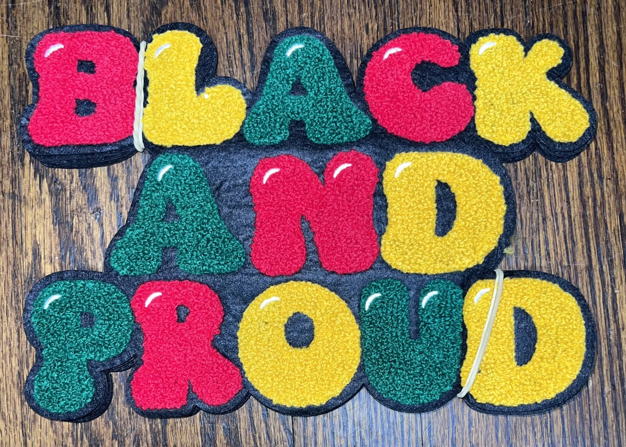 Black and Proud Chenille Patch (Lg)