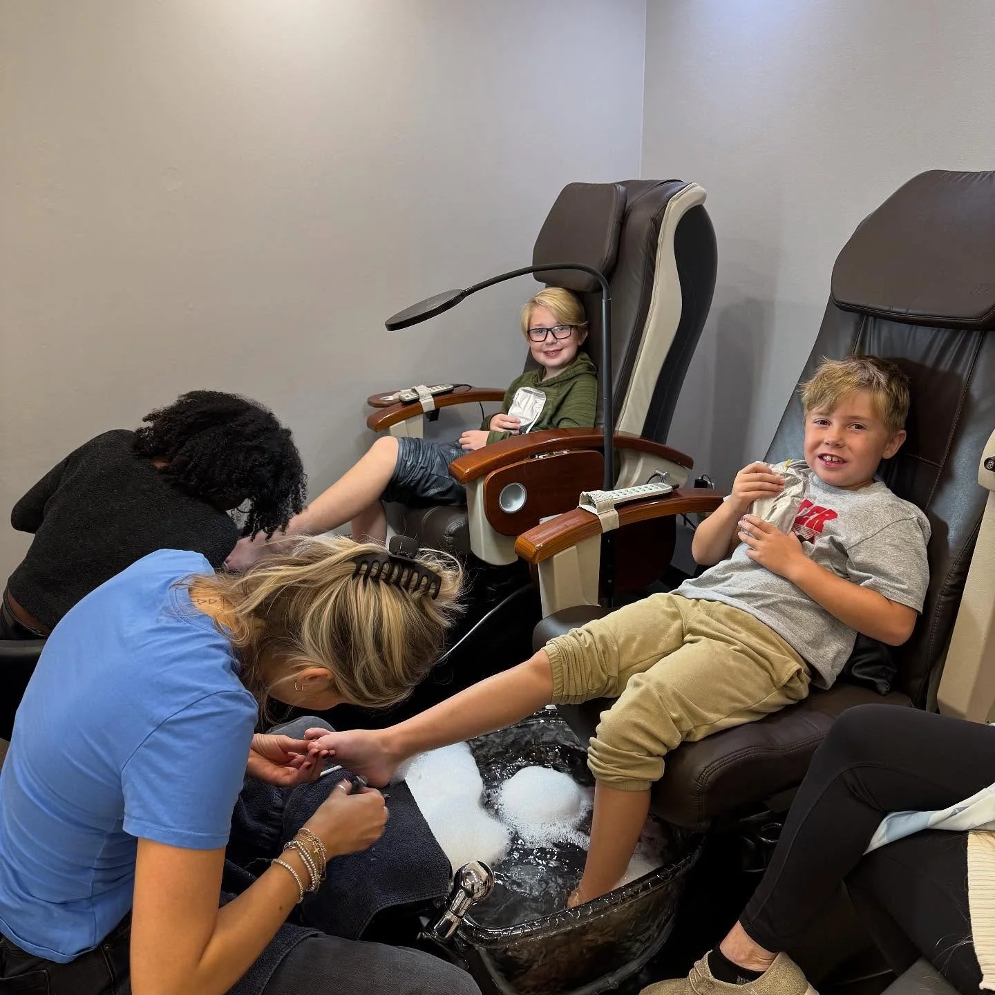 The first thing out of their mouth was I love it! Best day off of school! 

#salonandspa511 #noschool #firstpedicure
