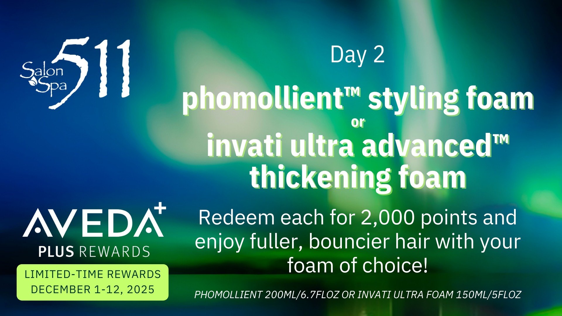 DAY 2 OF AVEDA HOLIDAY CHEER!! ✨

Aveda Plus Rewards Members stop in to redeem!! 

#salonandspa511 #avedasalon #avedaplusrewards #avedaholidaycheer