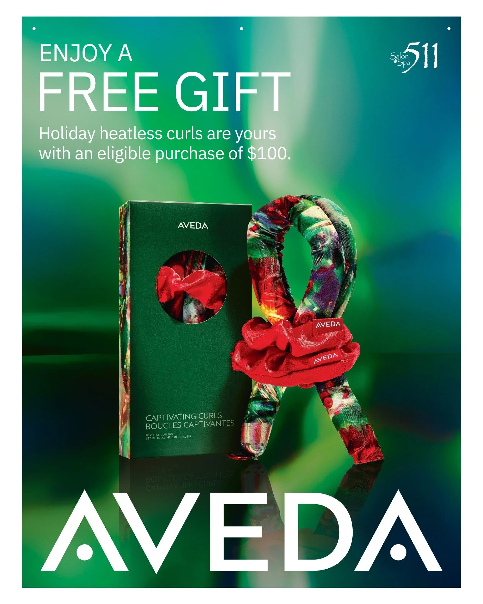 Holiday goodies?! Yes please! 🎁

Spend $100 on Aveda and receive a complimentary Heatless Curls Gift Set, the perfect no-heat styling for the holidays!! 

*while supplies last

#avedaholiday #giftwithpurchase #heatlesscurls #holidayhair #holidayshop