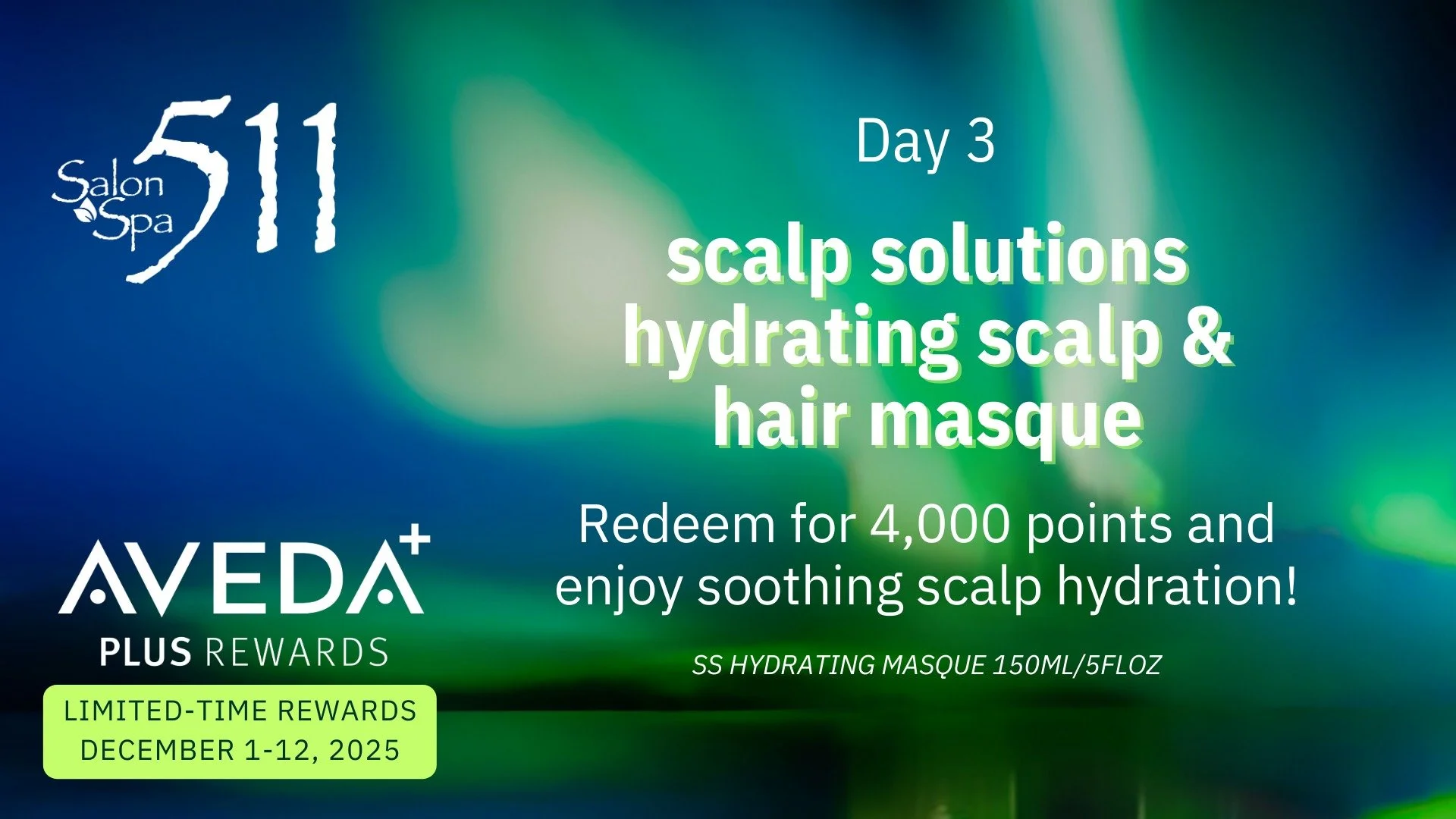 DAY 3 OF AVEDA HOLIDAY CHEER!! ✨

Aveda Plus Rewards Members stop in to redeem!!

#salonandspa511 #avedasalon #avedaplusrewards
#avedaholidaycheer