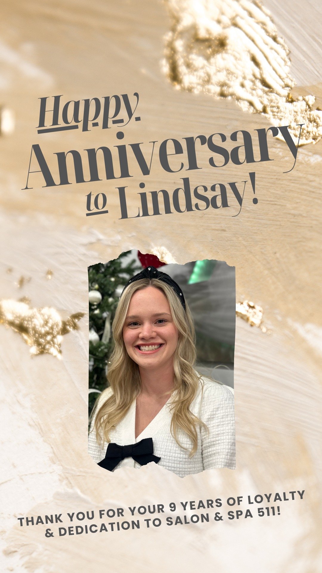 Happy Anniversary to Lindsay celebrating 9 years with Salon &amp; Spa 511!! ✨

#salonandspa511 #happyworkanniversary