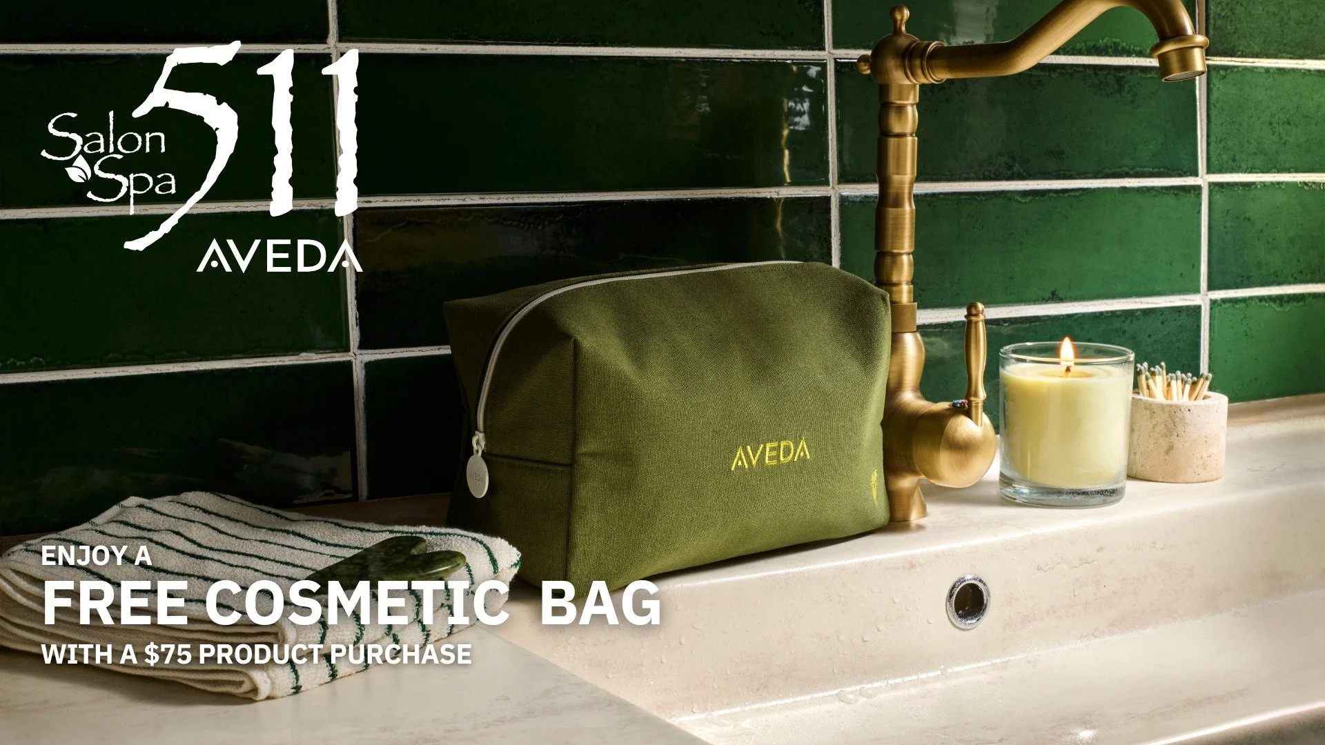 Enjoy a FREE Aveda Cosmetic Bag with a $75 product purchase!
*while supplies last

#salonandspa511 #avedasalonandspa #giftwithpurchase