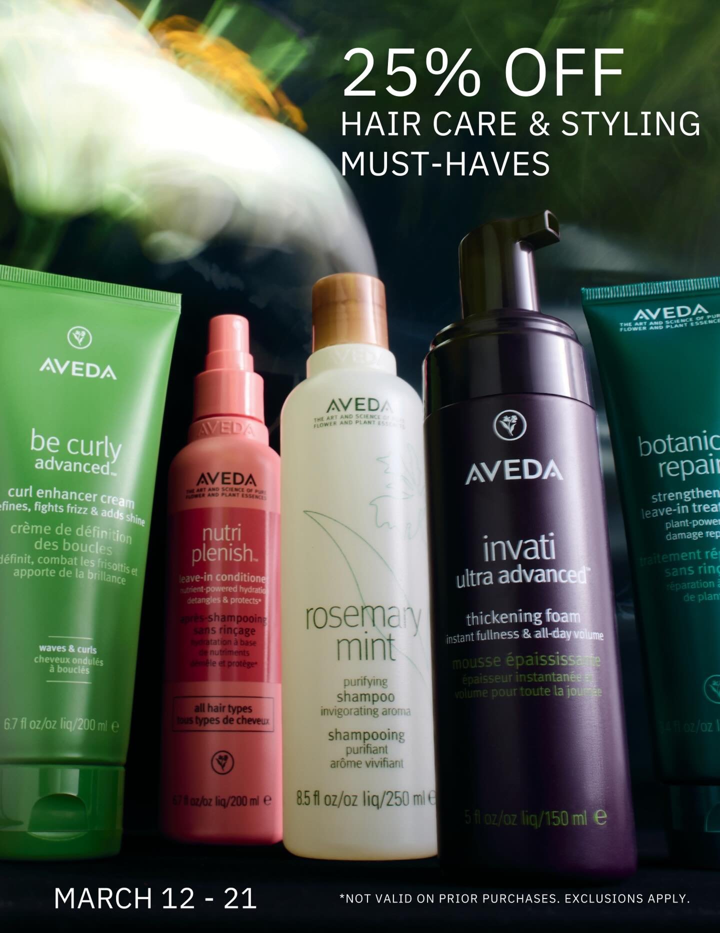 Two days left for 25% off Aveda&rsquo;s Hair Care &amp; Styling Must Haves!! 

Stop in today until 5pm or tomorrow until noon! 

#salonandspa511 #avedasalon #aveda #stylingmusthaves