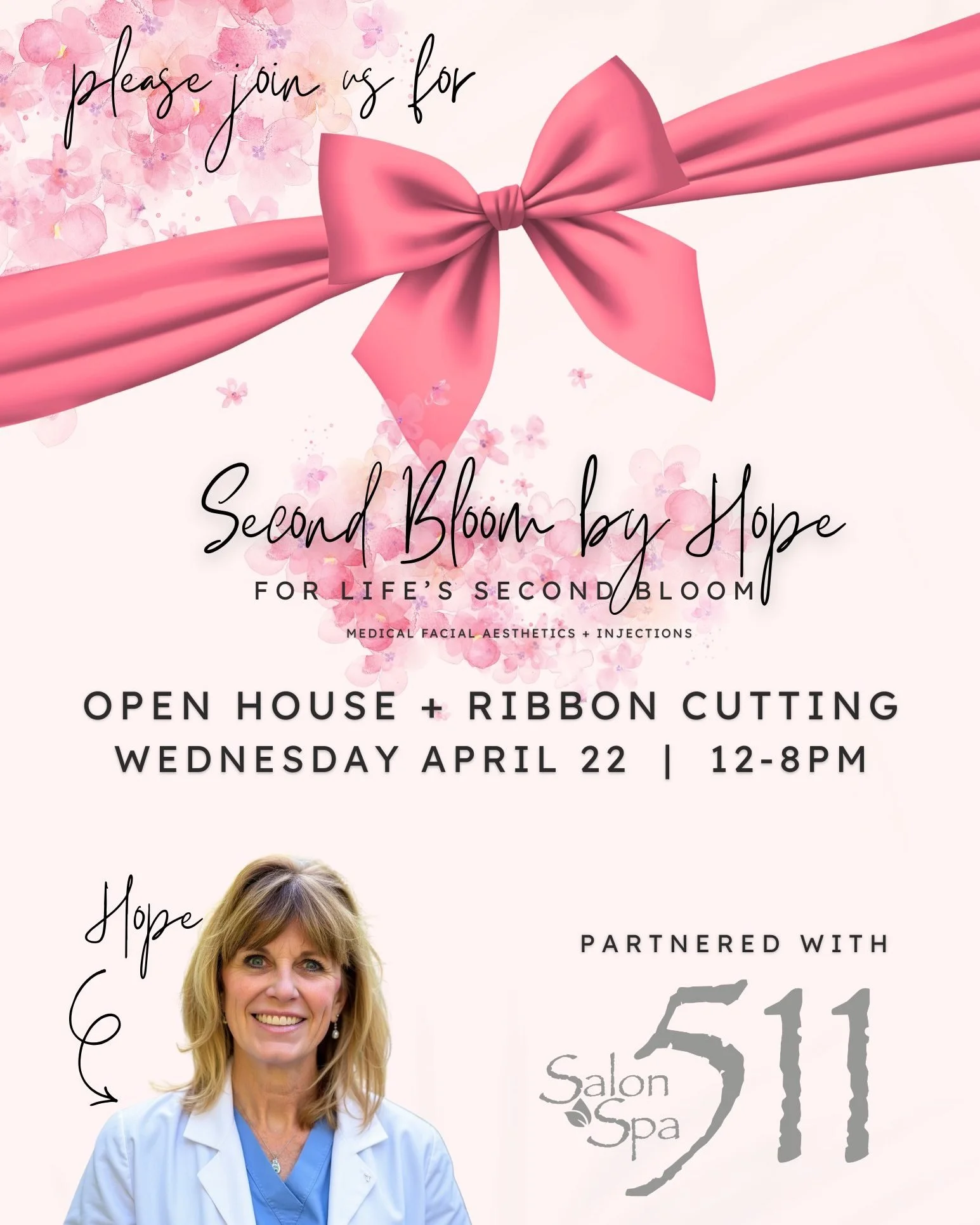 Join us and our new partner Second Bloom by Hope  on Wednesday, April 22nd, for Second Bloom's Open House and Ribbon Cutting!! 

Ribbon cutting at 12pm + Open House 12pm-8pm

Come meet Faith and learn about her business and services! 

We hope to see