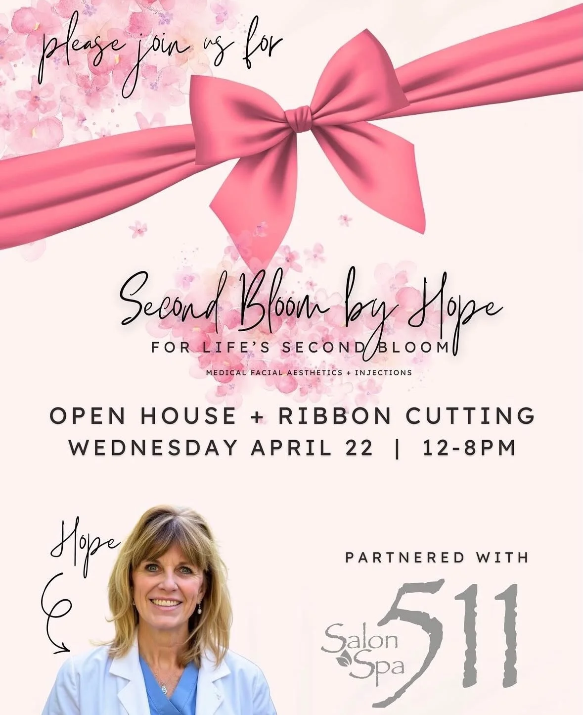 Such a fun day celebrating @secondbloom511!! 

Open house is going until 8pm today!! 

Come meet Hope, see our beautiful spa area and learn about the new services Hope has to offer!! Plus some delicious snacks!!