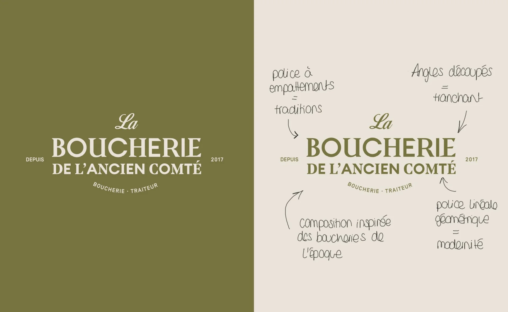 Le nouveau logo de la Boucherie de l'Ancien Comté à la Tour-de-Trême  a été réalisé par Paradoxe Studio
