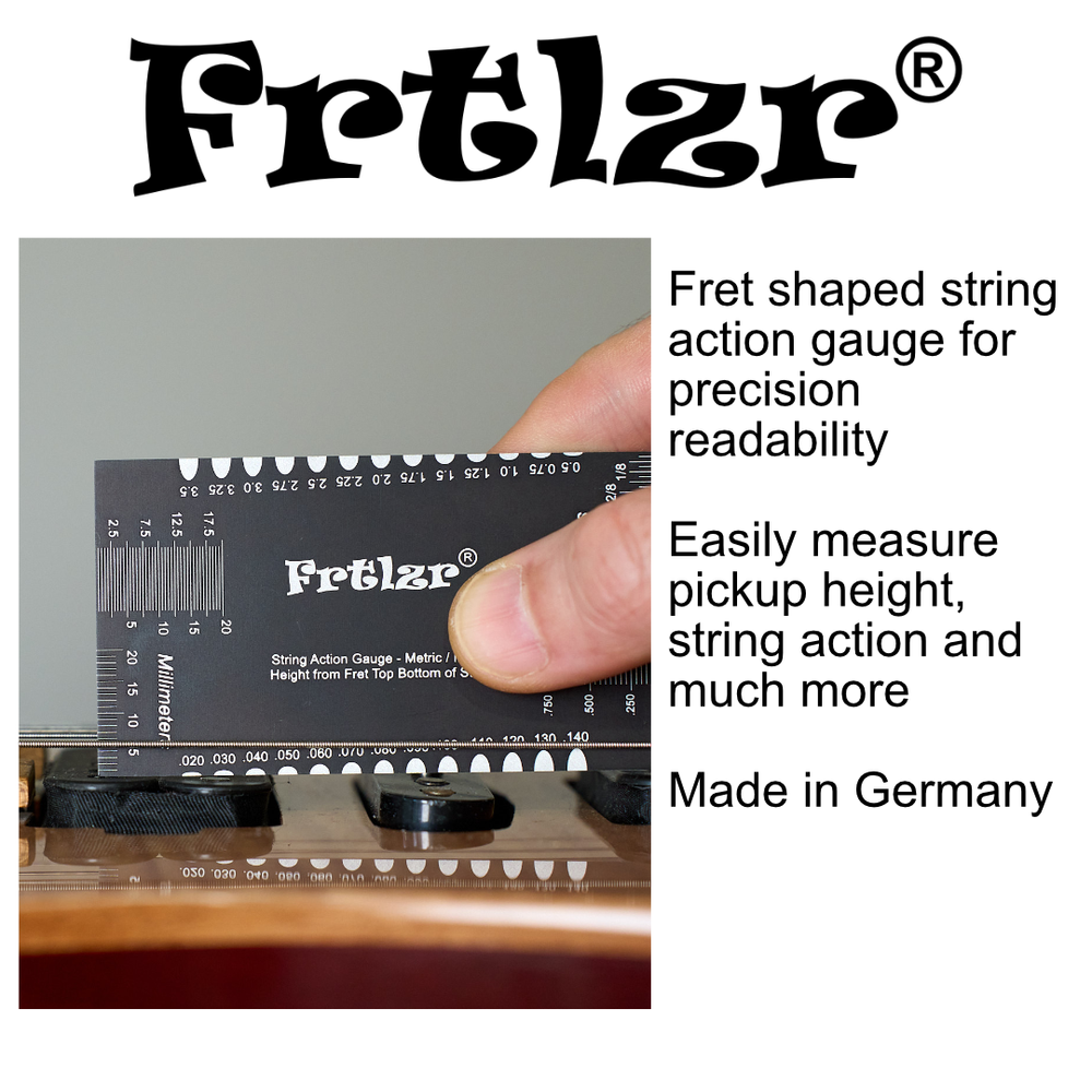 Guitar String Action Gauge Ruler, 32 roestvrijstalen bladen Voelermaat Dual gemarkeerde metrische String Action Ruler Gauge Tool voor gitarist, gitaarbouwer, autoreparatie