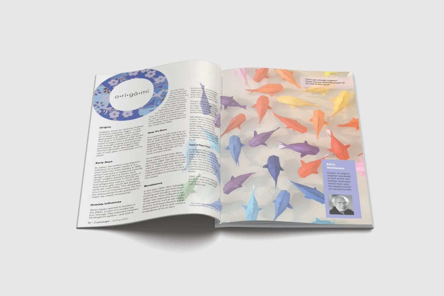 Spread on the art of Origami