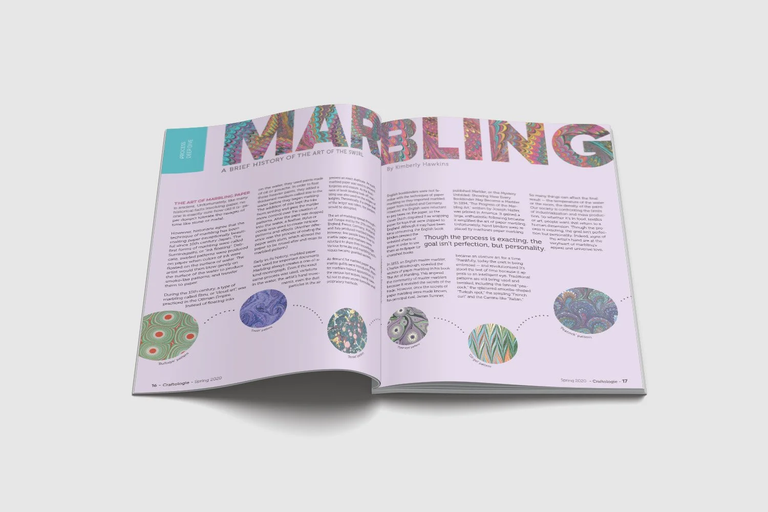 Spread on the history of paper marbling