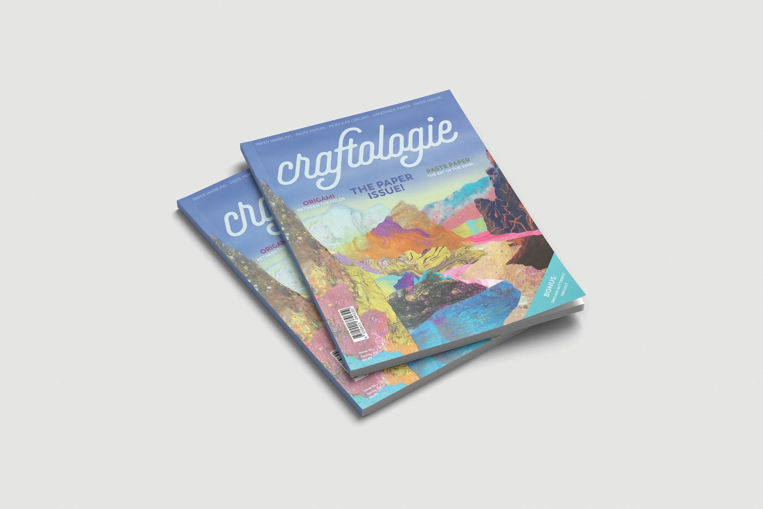 Front cover of finished magazine, featuring new logo and an art paper collage by Sarah Shaw