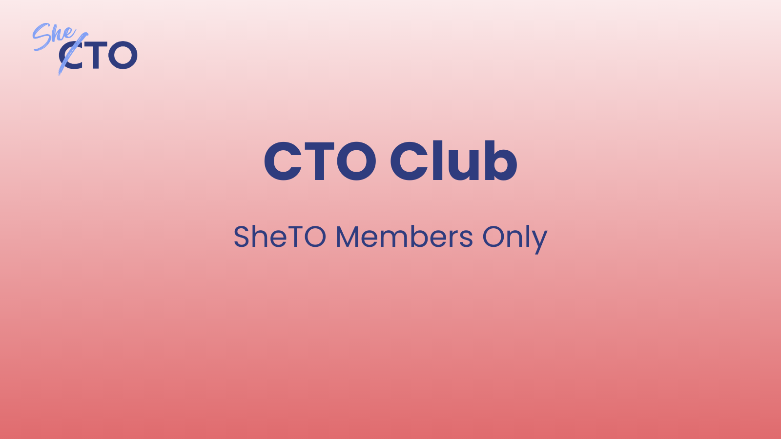 CTO Club: Topic TBA