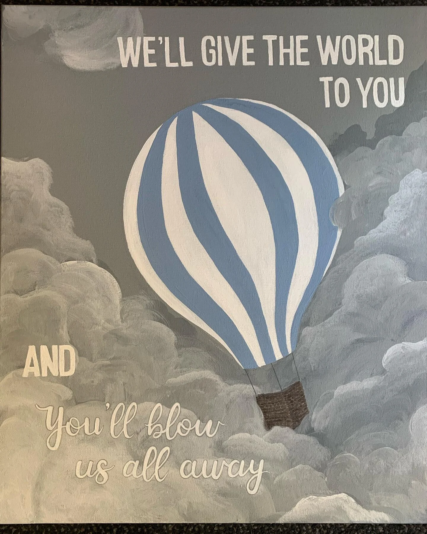 20&rdquo;x24&rdquo; hand painted nursery canvas.

#art #artistsoninstagram #acyrlicpainting #acrylic #hotairballoon #babyboy #nurserydecor #hamilton #design #painting #paintingoftheday #graphicdesign #graphicdesigner #paint