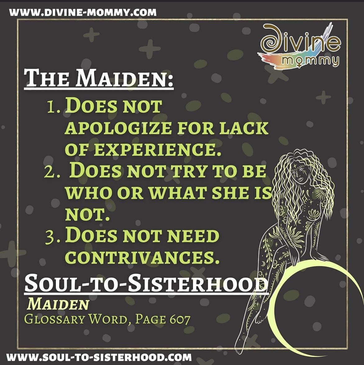 Happy #mondaymantra Sisters. 😘
Enjoy these fierce Maiden energies today.
As we feel the Mother energies entering in mid-week, more softness and desires for nurturing ourselves and others will come through. 
Have a Marvelous &amp; Magickal Monday!
❤️