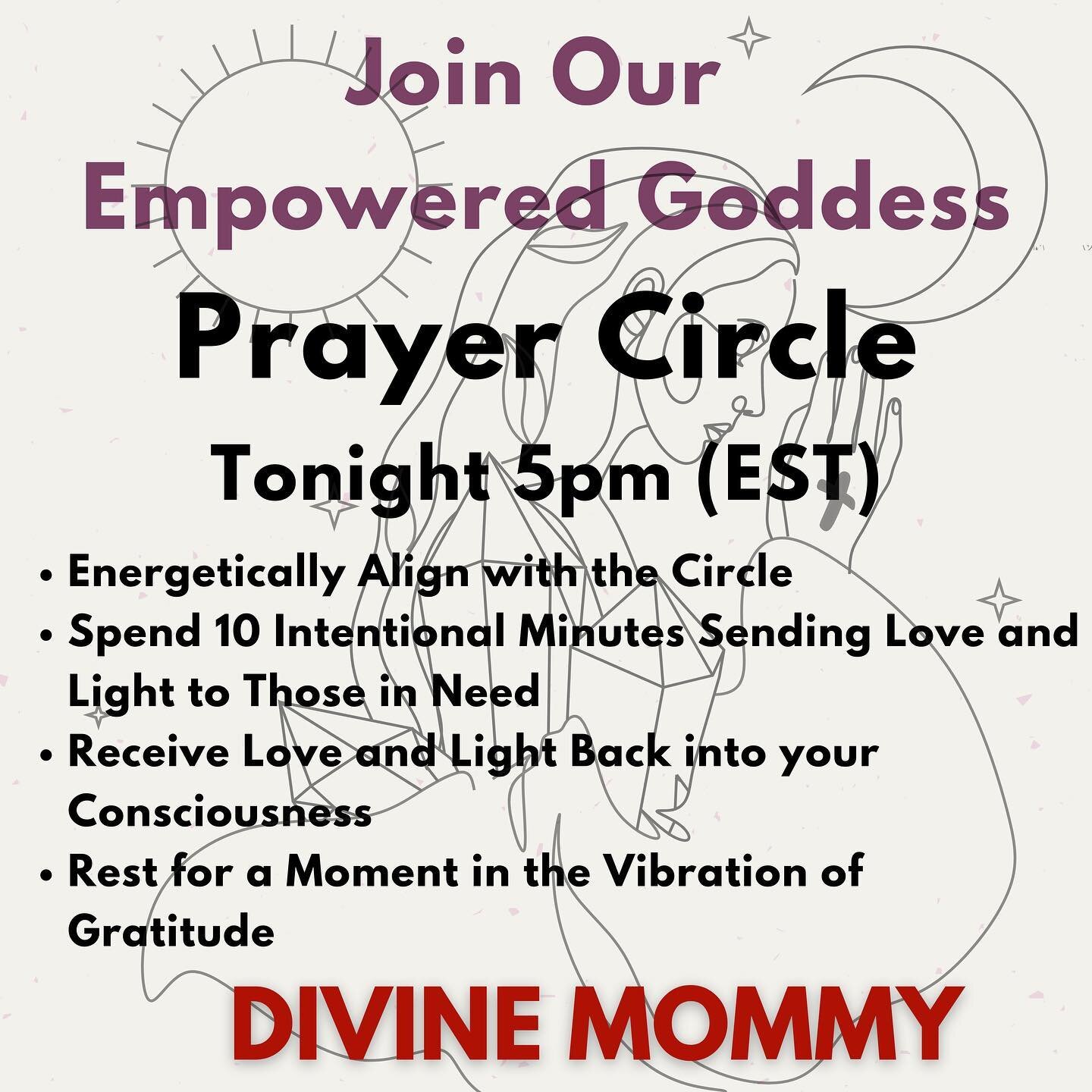 Happy #selfcaresaturday @divine.mommy &amp; @soultosisterhood Families.

Yesterday's Prayer Circle was ✨POWERFUL!✨

Let's keep it going today.

10 Minutes of Intentional, Purposeful Love and Light going out for the Greatest and Highest Good.

Energy 