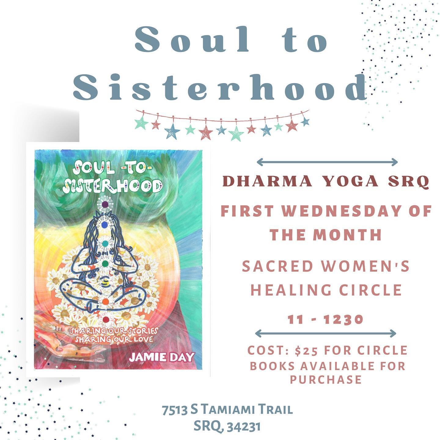 Local #sarasota Sister Goddesses!

Join us on Wednesday for our Sacred Healing Circle @dharmayogasrq from 11-1230. 

Bring your books and something to write with. 

If you don&rsquo;t have a book, you can purchase one at the studio. 

We will be focu