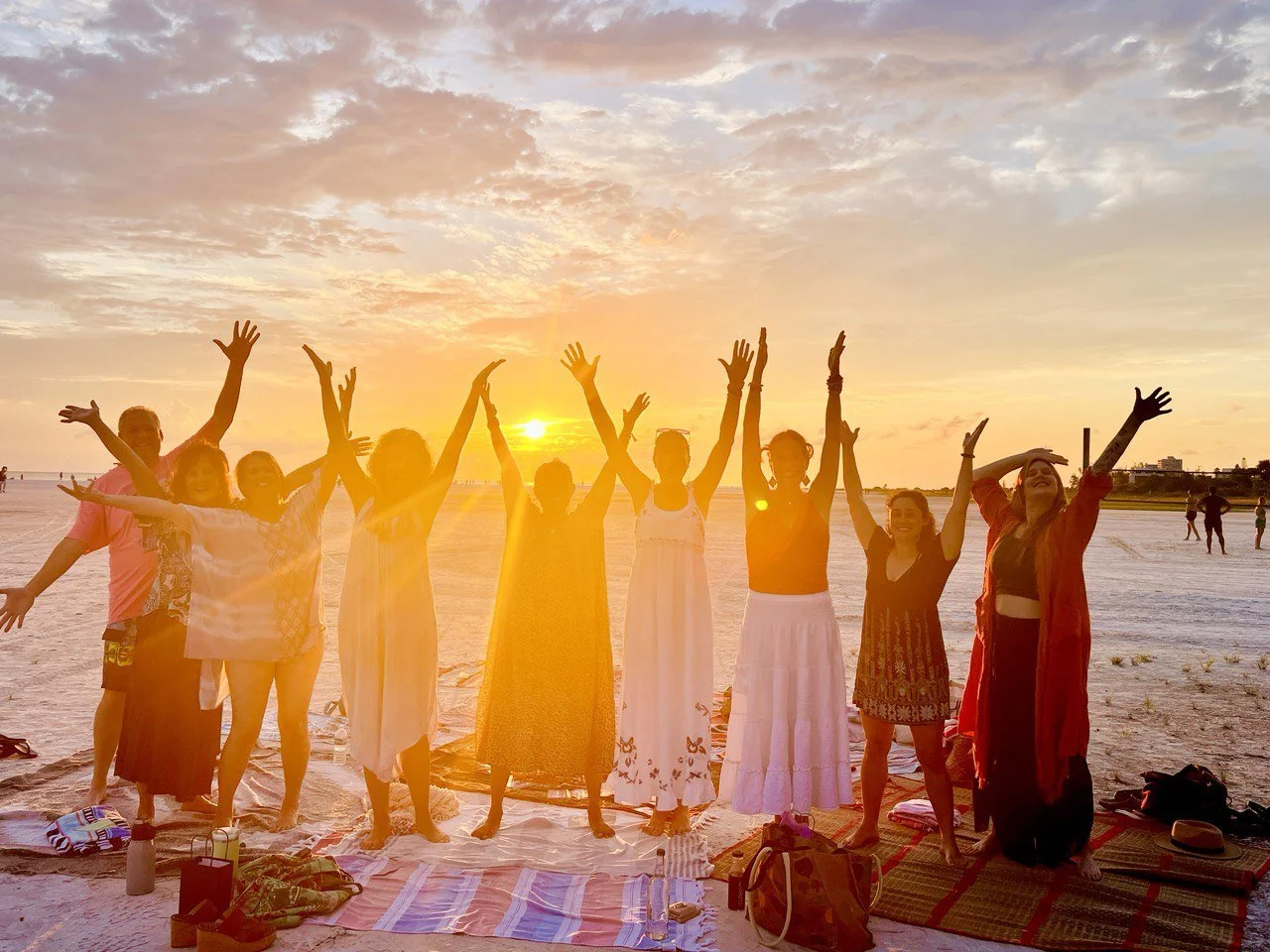 SoulFamPiconBeachwDramaticSunsetArmsUp.JPG