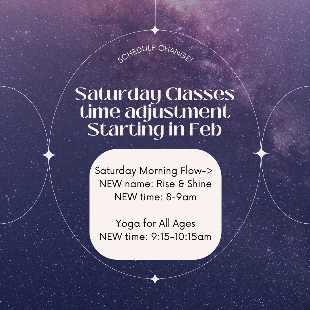 Shifting some class times for Saturdays! New class times start Saturday February 7th.
Also Saturday Morning Flow is changing names to Rise &amp; Shine

Hope to see you there ☺️
Sign up at 1111-yoga.punchpass.com