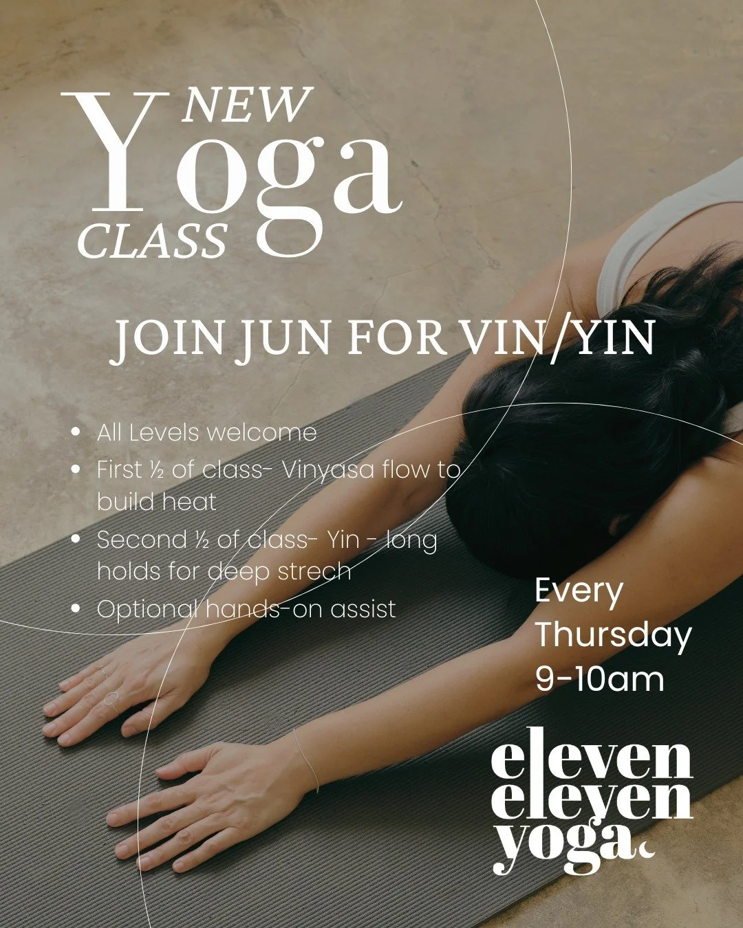 New Class ALERT!

Starting May 14th we will have a new weekly class every Thursday! Lead by Jun Zhao Jun is truly a gem and we are honored to add her class to our weekly schedule. Jun focuses on posture correction and hands-on stretching (always opti