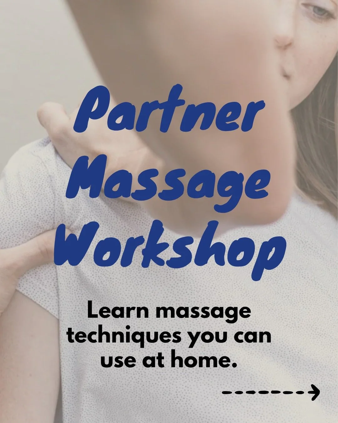 ✨ Slow Down. Connect. Learn Something New. ✨

Our **Partner Massage Workshop** is back this August!

Bring your partner, spouse, best friend, or favorite human for a fun and relaxing 90-minute experience where you'll learn massage techniques you can 