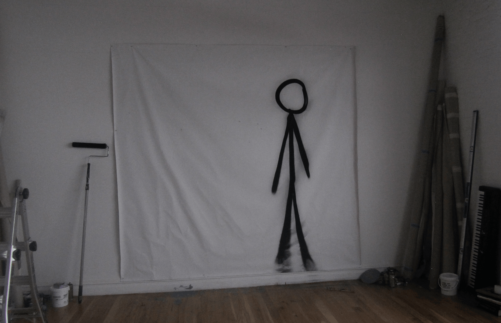 L.S Toy, Self Portrait, 2025, Spray paint & acrylic on canvas, Interview for CC Magazine