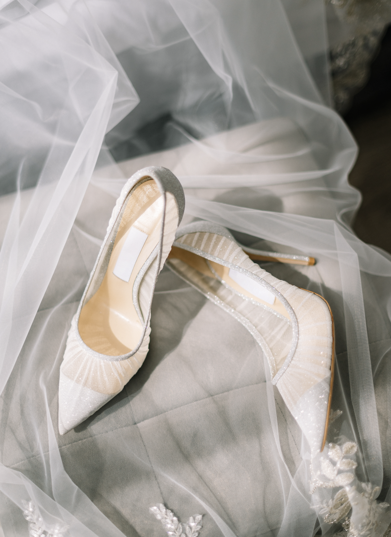 White Wedding shoes in lace