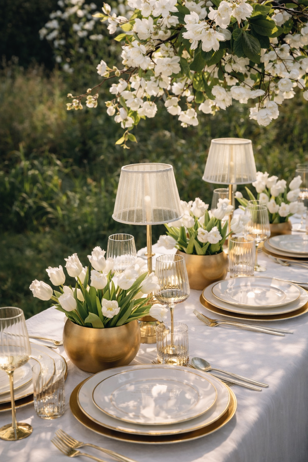 Gorgeous Soft Off White Table Setting