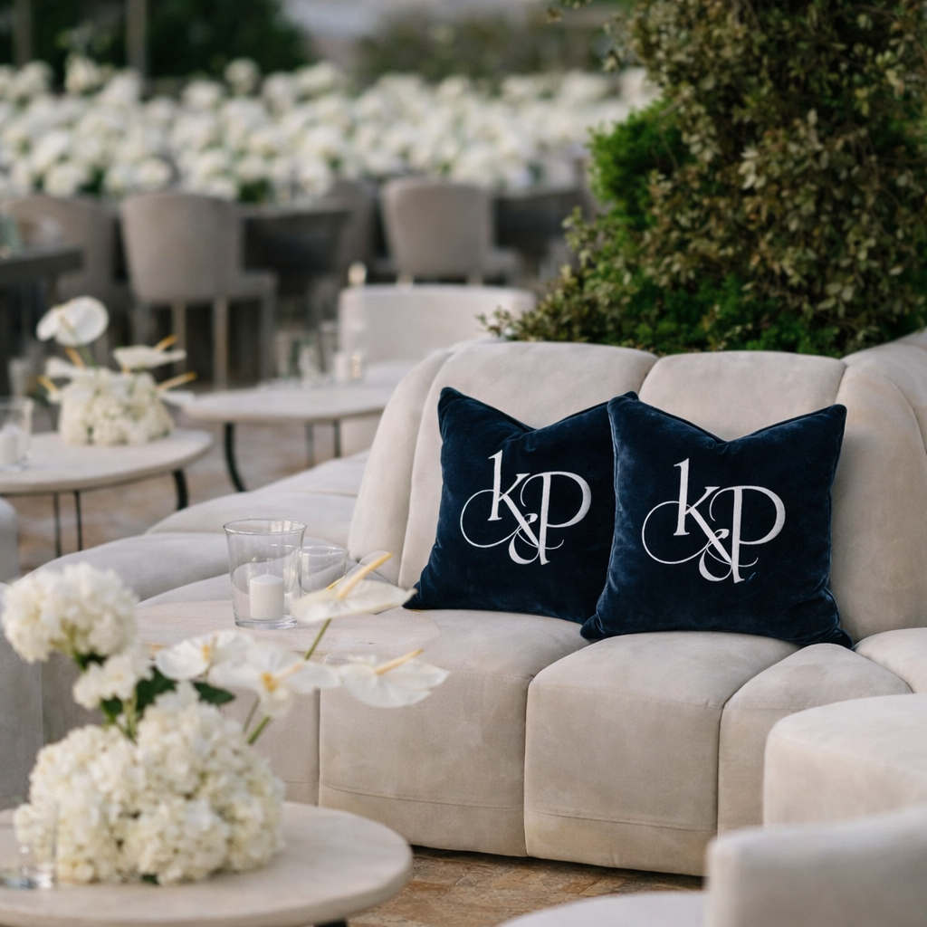 Blog Post Image with Navy Velvet Pillows and Decor